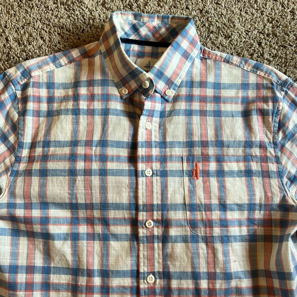Johnnie-O Button Down Shirt Small Plaid linen Hangin' Out - Picture 1 of 6